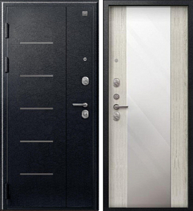 Товар Дверь V-04 Черный муар - Полярный дуб Зеркало DIS007344